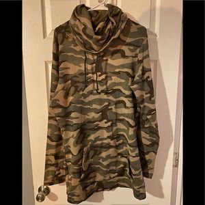Chelsea DeBoer Camo Cowl Neck Shirt